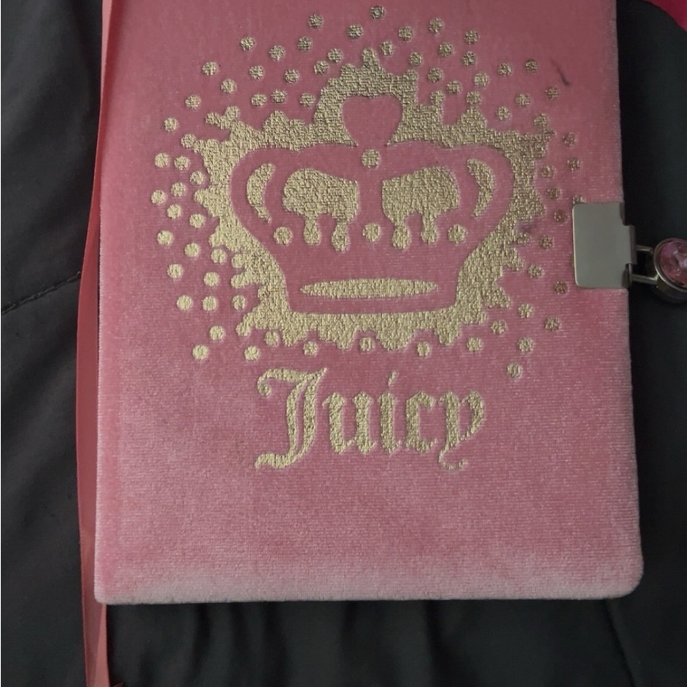 Juicy Couture Pink Velvet Journal with Gold Crown